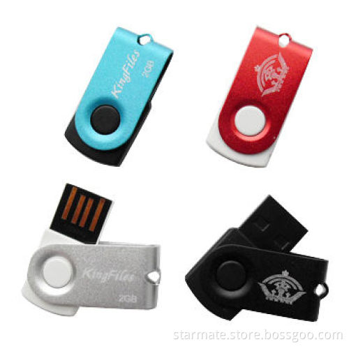 Mini Swivel USB Flash Drives with Silkscreen, Laser Engraving Imprint Options